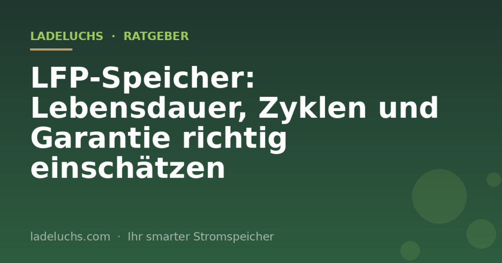 LFP-Speicher: Lebensdauer, Zyklen und Garantie richtig einschätzen