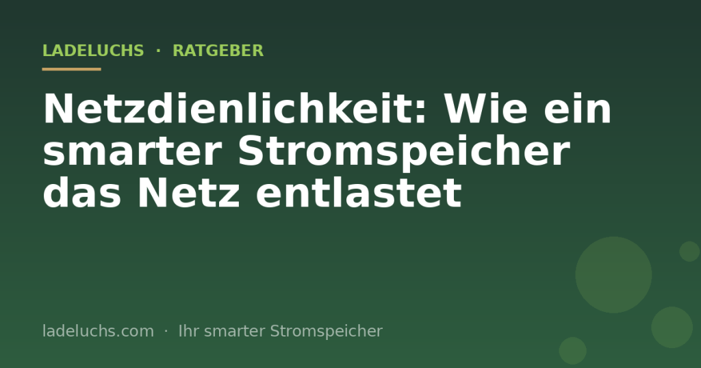 Netzdienlichkeit: Wie ein smarter Stromspeicher das Netz entlastet