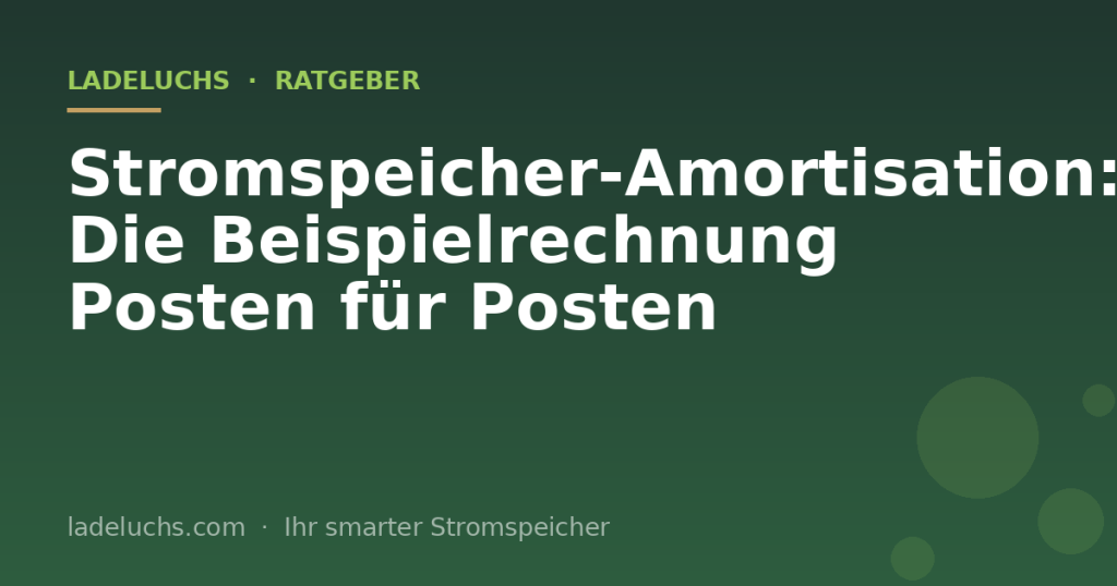 Stromspeicher-Amortisation: Die Beispielrechnung Posten für Posten